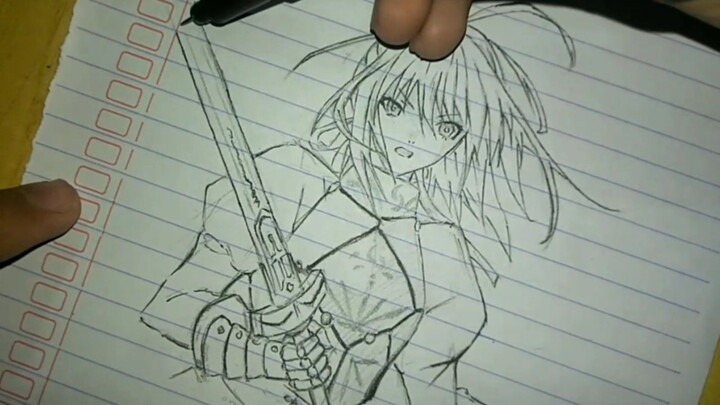 speed drawing saber - fate series