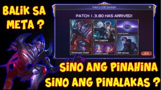 SINO ANG PINAHINA AT PINALAKAS SA BAGONG PATCH ? | ZHASK NEW META ?