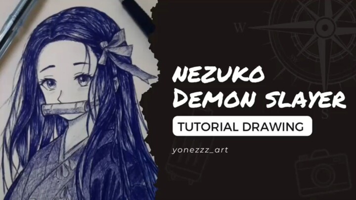 belajar gambar nezuko demon slayer