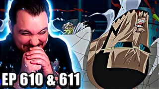 Smoker vs Vergo !! | One Piece REACTION Episode 610 & 611