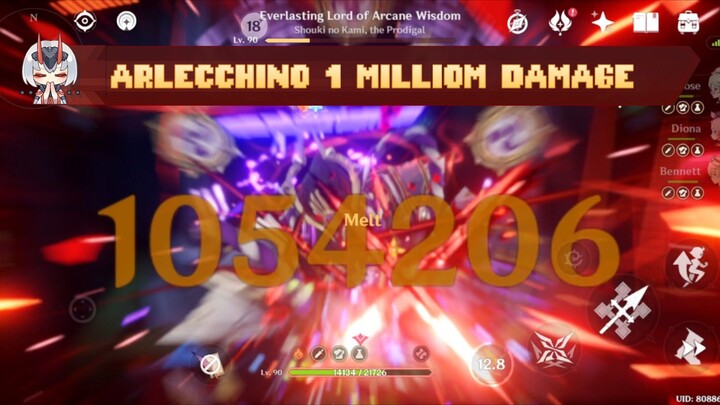 ARLECCHINO 1 MILLION DAMAGE SHOWCASE | GENSHIN IMPACT