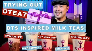 TRYING OUT OTEA7 BTS INSPIRED MILK TEAS!