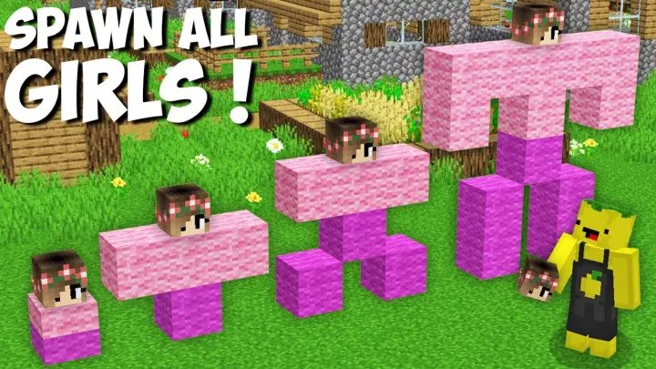 Why did I SPAWN ALL THE RAREST GIRLS in Minecraft ! NEW SUPER GIRL !