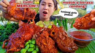 KURANG PUAS⁉️ MAKAN TUNJANG PEDAS CUMI MERCON LALAPAN JENGKOL MENTAH CAMPUR PETE CABE RAWIT