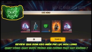 Free Fire| Review quả bom keo miễn phí lục hỏa long -  quay bộ tứ tia chớp trúng kim cương