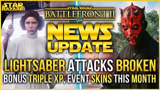 Battlefront Update | Saber Combat Got MESSED UP, Event Skins, Bonus 3x XP | Battlefront 2