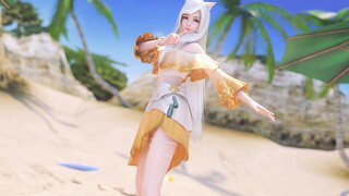 Silver hair swimsuit blooming SeaBreeze