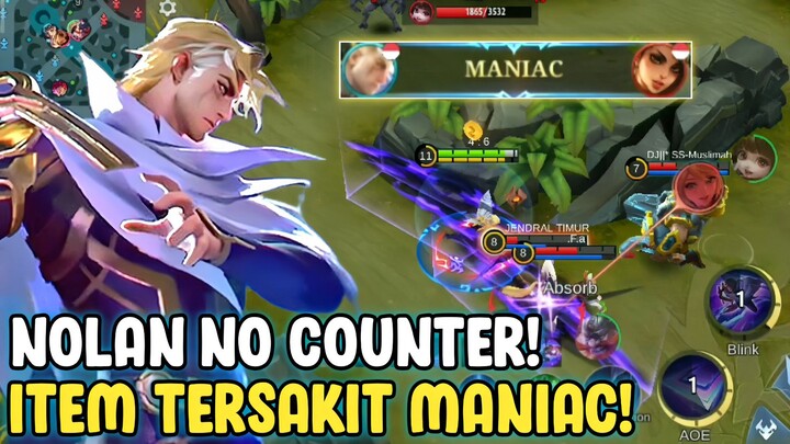 Nolan Item dan Emblem Tersakit Maniac - Mobile legends