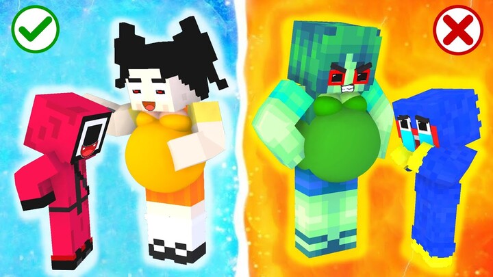 Monster School : Squid Game Dolls Baby Zombie With Cazy Dog - Sad Story - Minecraft Animation