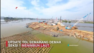 UPDATE TOL SEMARANG DEMAK SEKSI 1 MENIMBUN LAUT | TOL TANGGUL LAUT MATRAS BAMBU VIDEO DRONE