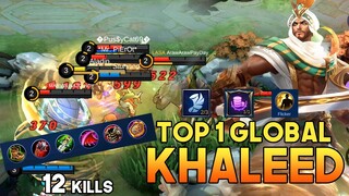 Khaleed Top Global Gameplay! Khaleed Build and Emblem [ Top 1 Global Khaleed ] - Mobile Legends