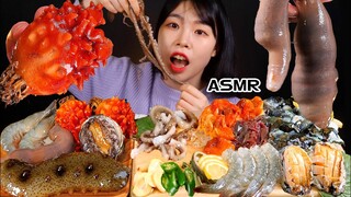 ASMR 해물 먹방 (낙지,전복,새우,개불,해삼,멍게) MUKBANG SEAFOOD (OCTOPUS,SCALLOP,ABALONE,SHRIMP)