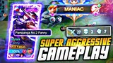 SUPER AGGRESSIVE FANNY GAMEPLAY!! DOUBLE MANIAC!! | FULL GAMEPLAY | Mobile Legends