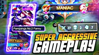 SUPER AGGRESSIVE FANNY GAMEPLAY!! DOUBLE MANIAC!! | FULL GAMEPLAY | Mobile Legends