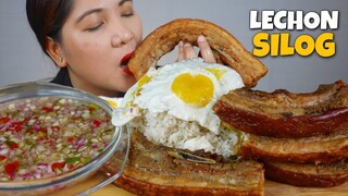 LECHONSILOG | LECHON KAWALI,SINANGAG AT  ITLOG MUKBANG | SHOUTOUT