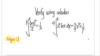 Rutgers U: Verify using calculus