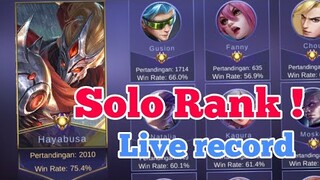 Stenly Hayabusa Solo Rank di Gendong :v Live Record