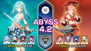 Faruzan Freeze & Yanfei Burgeon - Spiral Abyss 4.2 - Genshin Impact