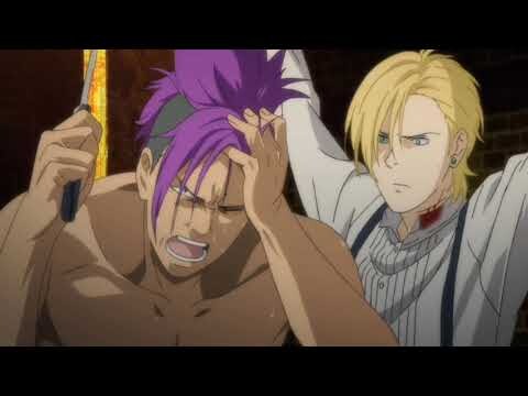 Banana Fish Episode 9 Ash saves Eiji from Shorter/Shorter's death scene