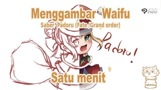 Menggambar Waifu satu menit - Saber Padoru (Fate/Grand Order) -