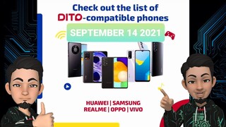 DITO TELECOMMUNITY | COMPATIBLE PHONES | AS OF SEPTEMBER 14, 2021