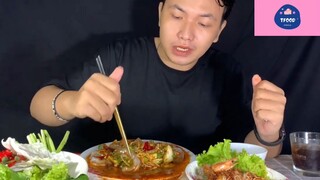 Mukbang tôm sốt thái siêu cay phần 10 #anngon