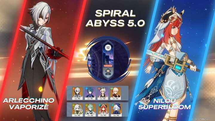 Spiral Abyss 5.0 Arlecchino Vaporize & Nilou Superbloom | Genshin Impact