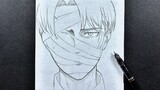 Anime sketch | how to draw levi Ackerman - s4 - step-by-step