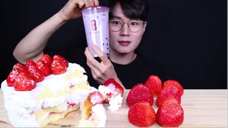 mukbang Kem Tươi Dâu Tây #amthuc #monngon