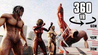 360° 3D Attack On Titan Size Comparison (Anime)