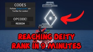 I Reached DEITY RANK in 9 MINUTES + New CODE | A Hero's Destiny