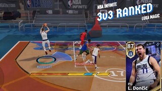 LUKA NEEDS A BUFF!! 87 OVR LUKA DONCIC IN HOF 3v3 RANKED | NBA INFINITE GAMEPLAY