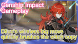 [Genshin Impact  Gameplay]  Diluc's wireless big move, quickly brushes the witch copy