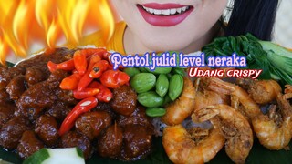 PENTOL JULID PEDAS LEVEL NERAKA, UDANG CRISPY, LALAPAN | EATING SOUNDS