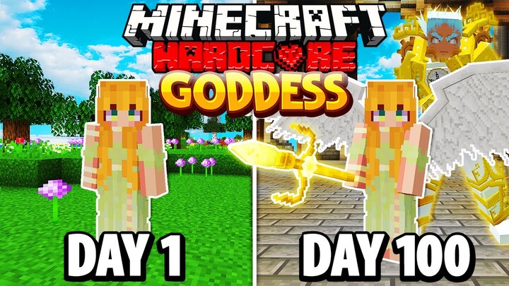 I Survived 100 Days as a GODDESS in HARDCORE MINECRAFT!