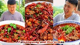 mukbang | Brain Peanut Oyster | Spicy Chicken | pork belly | Ghost pepper noodles|songsong and ermao