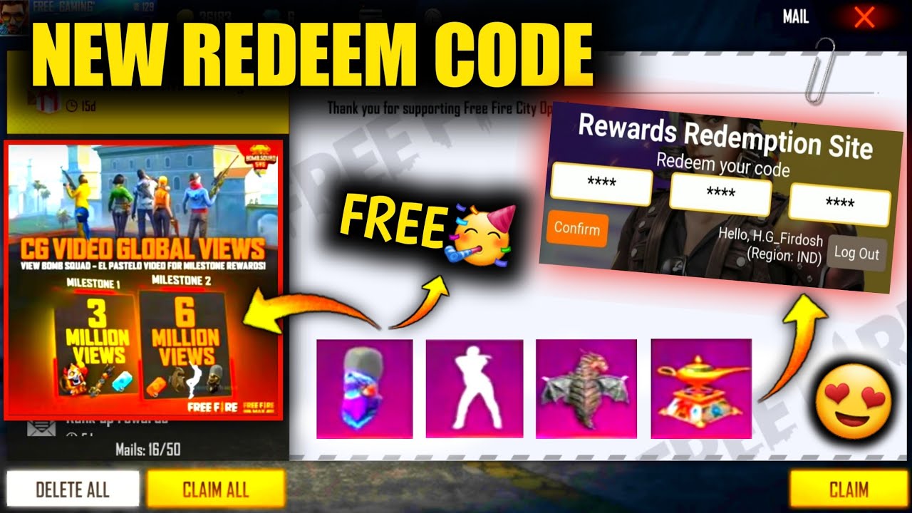 How to use Free Fire redeem codes on official rewards redemption site in  April 2022