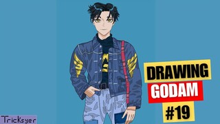 #19 drawing. ngefanartin godam, hero dari bumilangit universe.