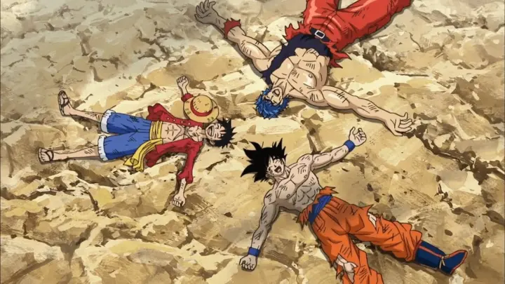 Luffy, Toriko and Goku Fight and 😇😎the World's Best Food Party, Goku vs Luffy