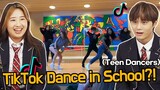 Korean Teen Dancers React To "TikTok dance battles in School"