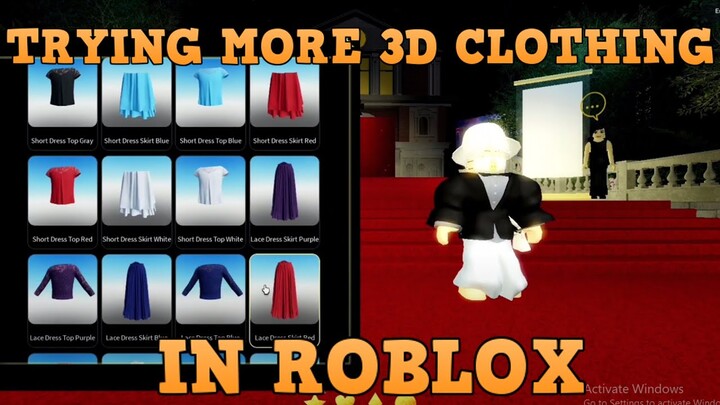 Trying more 3d clothing in Roblox