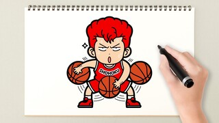 How to draw Slam dunk character (Sakuragi hanamichi)