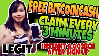 PAANO KUMITA NG LIBRENG BITCOINCASH | LEGIT | CLAIM EVERY 3 MINUTES