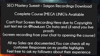 SEO Mastery Summit – Saigon Recordings Download Course Download