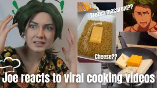 Joe Reacts to Viral Cooking Videos! || Sk8 the Infinity Cosplay Skit