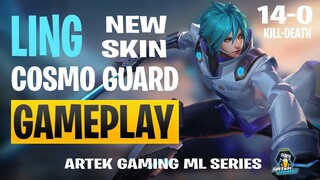 14-0 LING "COSMO GUARD" SKIN GAMEPLAY | LING NEW SKIN  | MLBB