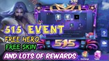 APRIL TO MAY 515 EVENT DETAILS | FREE HERO YI | FREE ELITE SKIN DRAW | AVATAR BORDER |MOBILE LEGENDS