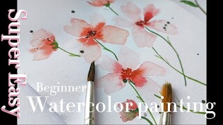 Everyone can paint this! Floral watercolor painting [Beginner]