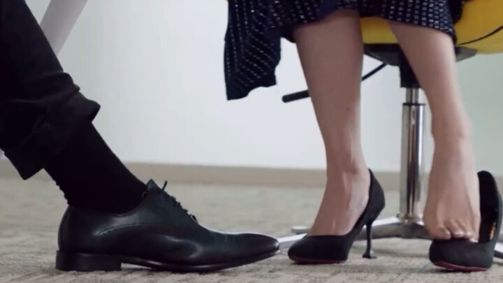 [You Complete Me] She touches his leg with her foot