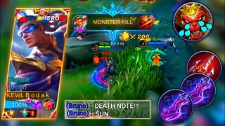 DEATH NOTE: SUN | TOP GLOBAL BRUNO BEST BUILD 2021 - Master Bodak MLBB